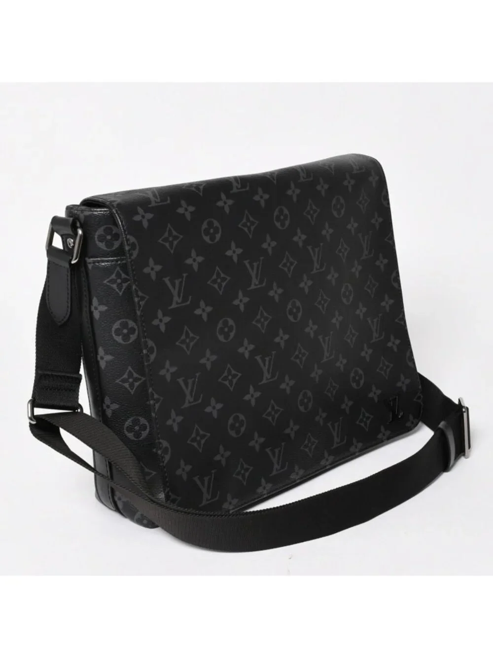 Louis Vuitton District MM Monogram Eclipse Shoulder Bag Black